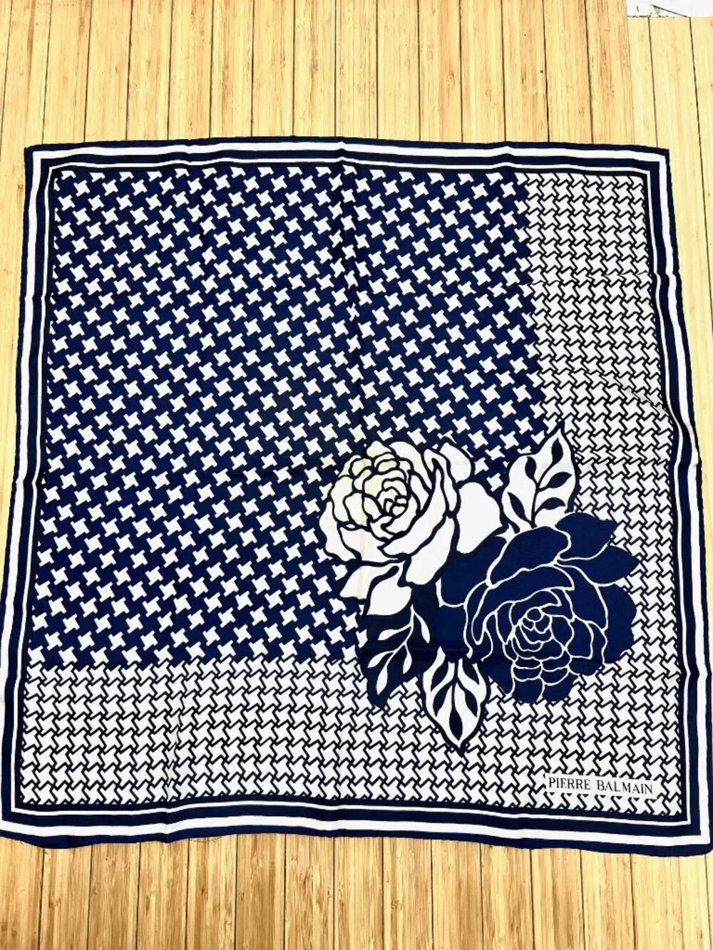 Vintage Pierre Balmain 100% silk scarf satin 30
